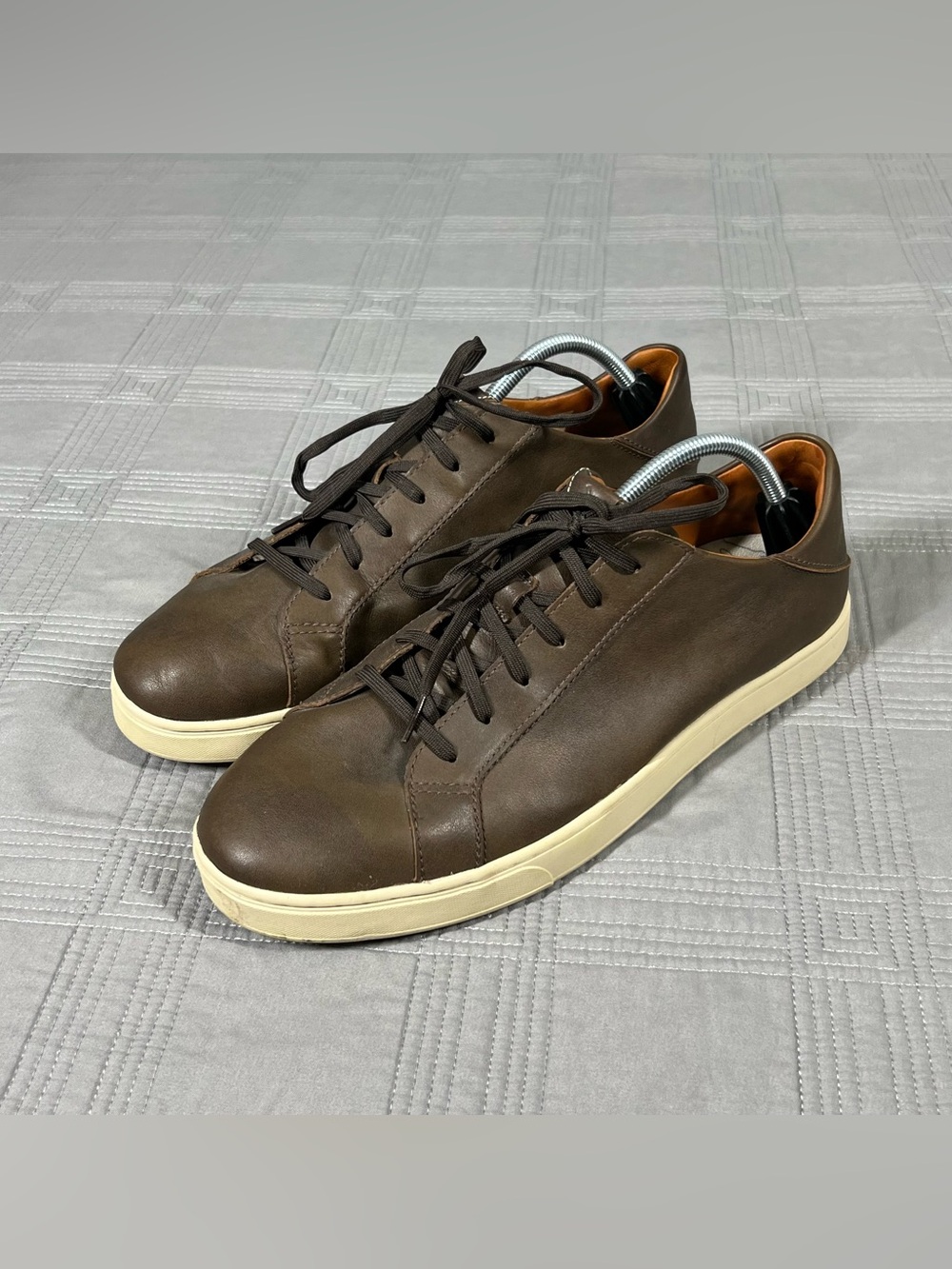 OluKai Kahu Pahaha Sneakers Shoes Brown Leather Mens Shoe Size 13 Casual Lace Up